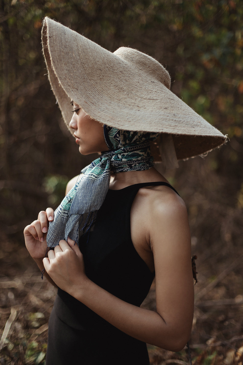 Biru Silk Batik Scarf